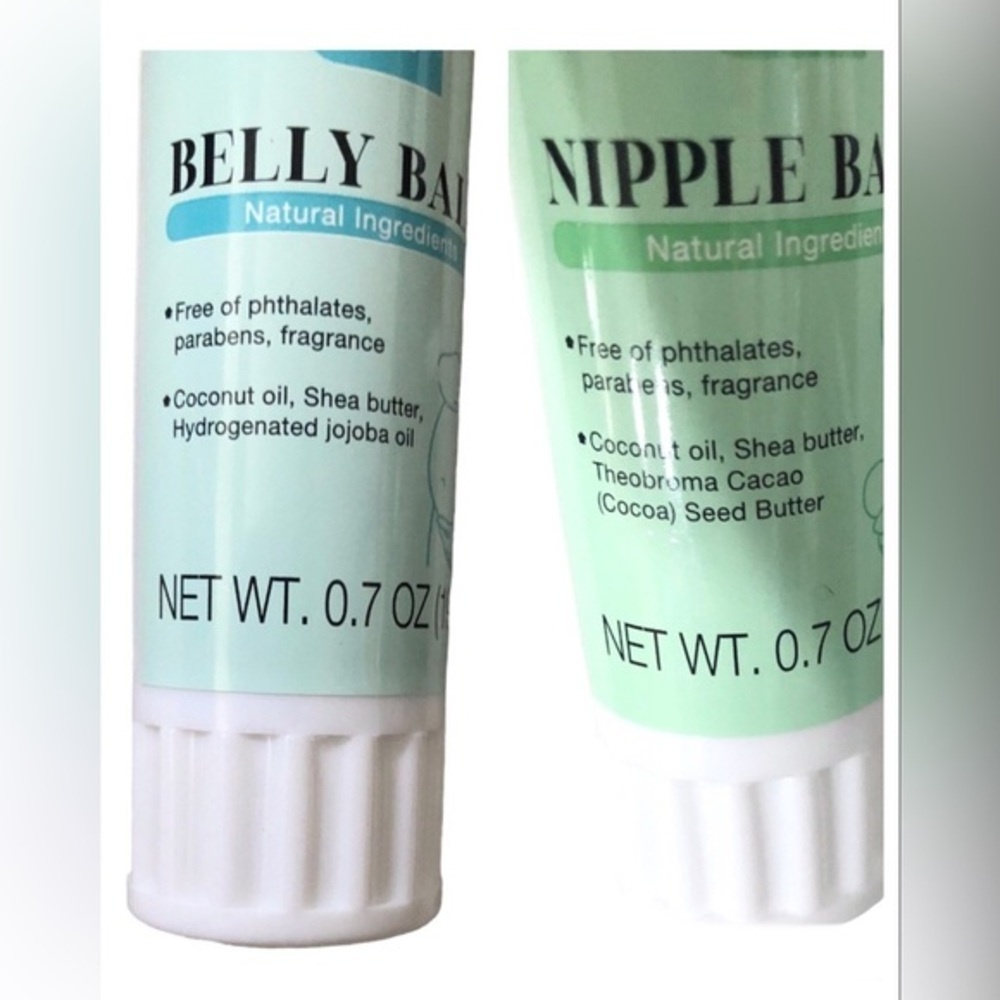 2 pack natural paraben free shea butter‎ jojoba oil Nipple balm & belly balm new